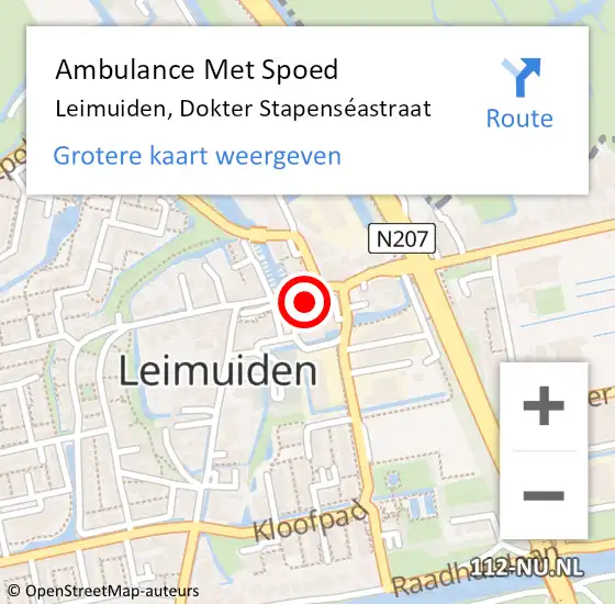 Locatie op kaart van de 112 melding: Ambulance Met Spoed Naar Leimuiden, Dokter Stapenséastraat op 17 september 2024 15:49