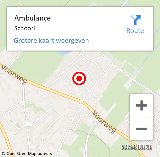 Locatie op kaart van de 112 melding: Ambulance Schoorl op 17 september 2024 16:08