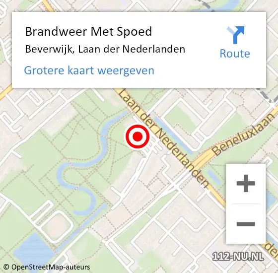 Locatie op kaart van de 112 melding: Brandweer Met Spoed Naar Beverwijk, Laan der Nederlanden op 17 september 2024 16:10