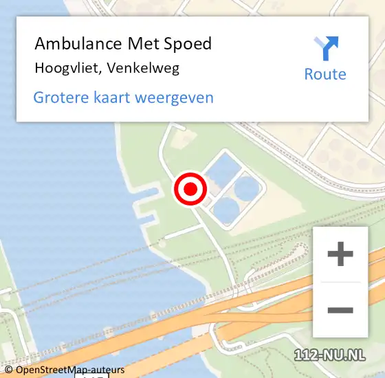 Locatie op kaart van de 112 melding: Ambulance Met Spoed Naar Hoogvliet, Venkelweg op 17 september 2024 17:29