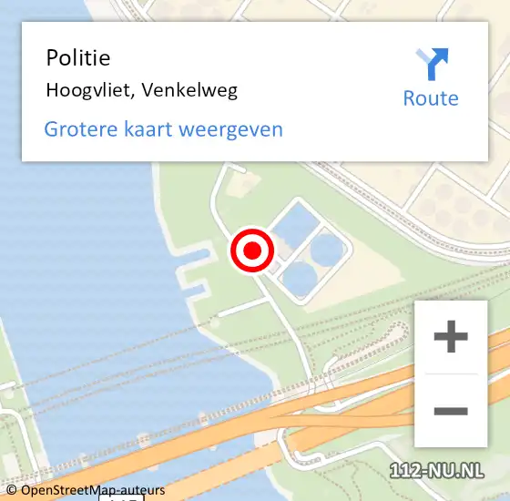 Locatie op kaart van de 112 melding: Politie Hoogvliet, Venkelweg op 17 september 2024 17:30