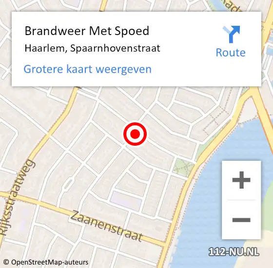 Locatie op kaart van de 112 melding: Brandweer Met Spoed Naar Haarlem, Spaarnhovenstraat op 17 september 2024 17:38