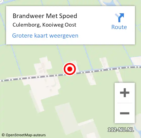 Locatie op kaart van de 112 melding: Brandweer Met Spoed Naar Culemborg, Kooiweg Oost op 17 september 2024 18:08