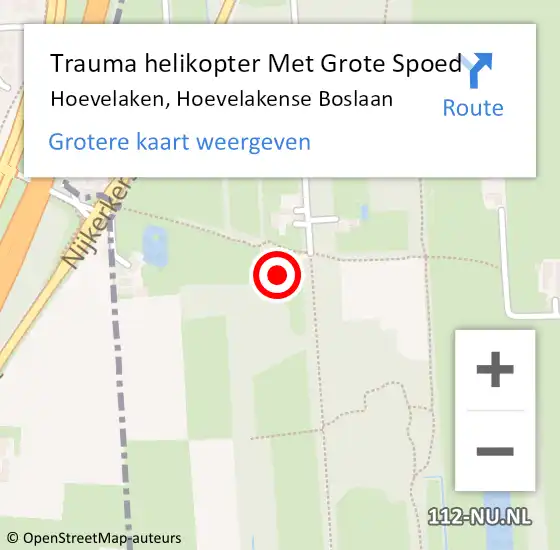 Locatie op kaart van de 112 melding: Trauma helikopter Met Grote Spoed Naar Hoevelaken, Hoevelakense Boslaan op 17 september 2024 18:08