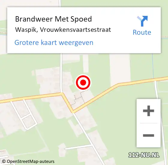 Locatie op kaart van de 112 melding: Brandweer Met Spoed Naar Waspik, Vrouwkensvaartsestraat op 17 september 2024 18:20