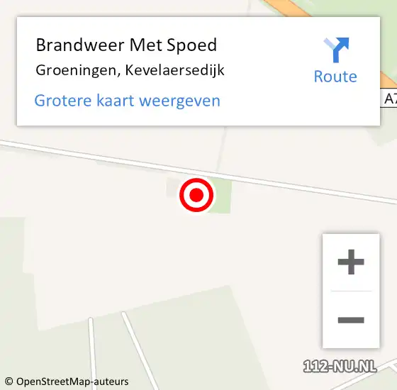 Locatie op kaart van de 112 melding: Brandweer Met Spoed Naar Groeningen, Kevelaersedijk op 17 september 2024 18:37