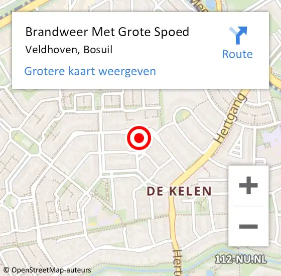 Locatie op kaart van de 112 melding: Brandweer Met Grote Spoed Naar Veldhoven, Bosuil op 17 september 2024 18:48