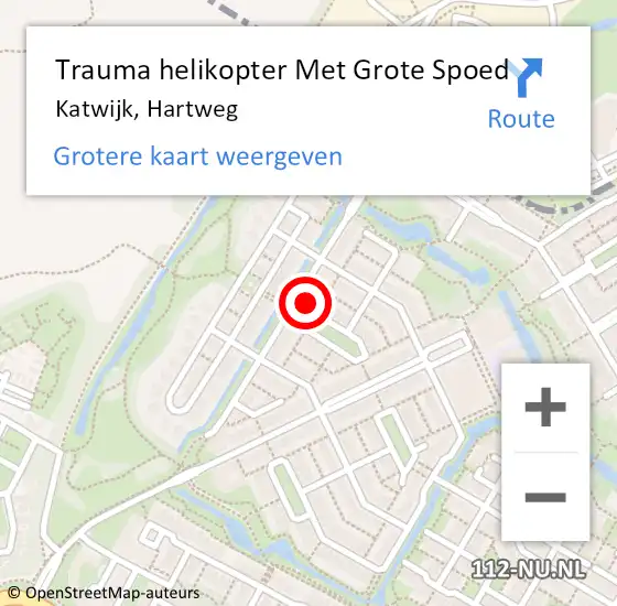 Locatie op kaart van de 112 melding: Trauma helikopter Met Grote Spoed Naar Katwijk, Hartweg op 17 september 2024 19:13