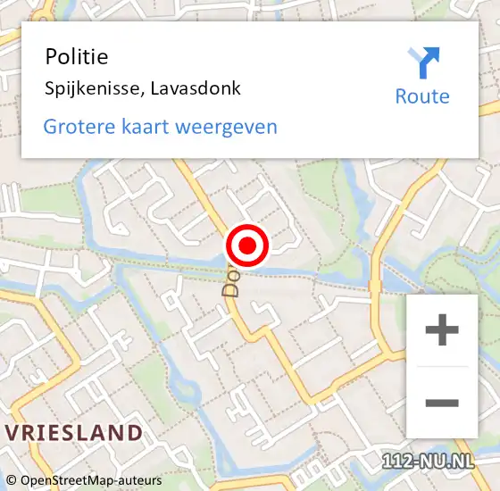 Locatie op kaart van de 112 melding: Politie Spijkenisse, Lavasdonk op 17 september 2024 23:18