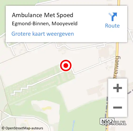 Locatie op kaart van de 112 melding: Ambulance Met Spoed Naar Egmond-Binnen, Mooyeveld op 17 september 2024 23:27