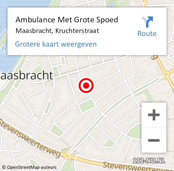 Locatie op kaart van de 112 melding: Ambulance Met Grote Spoed Naar Maasbracht, Kruchterstraat op 17 september 2024 23:31