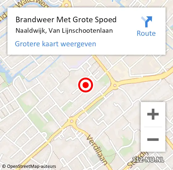 Locatie op kaart van de 112 melding: Brandweer Met Grote Spoed Naar Naaldwijk, Van Lijnschootenlaan op 17 september 2024 23:32