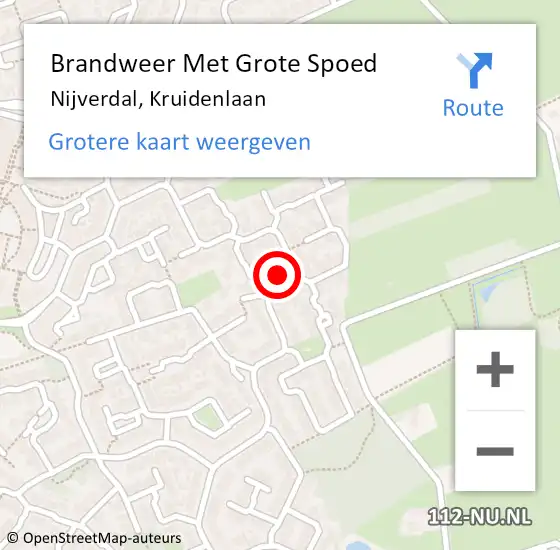 Locatie op kaart van de 112 melding: Brandweer Met Grote Spoed Naar Nijverdal, Kruidenlaan op 17 september 2024 23:40