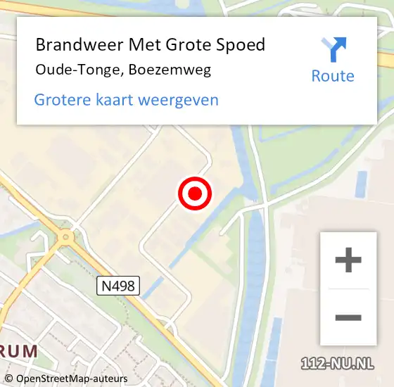 Locatie op kaart van de 112 melding: Brandweer Met Grote Spoed Naar Oude-Tonge, Boezemweg op 18 september 2024 01:39