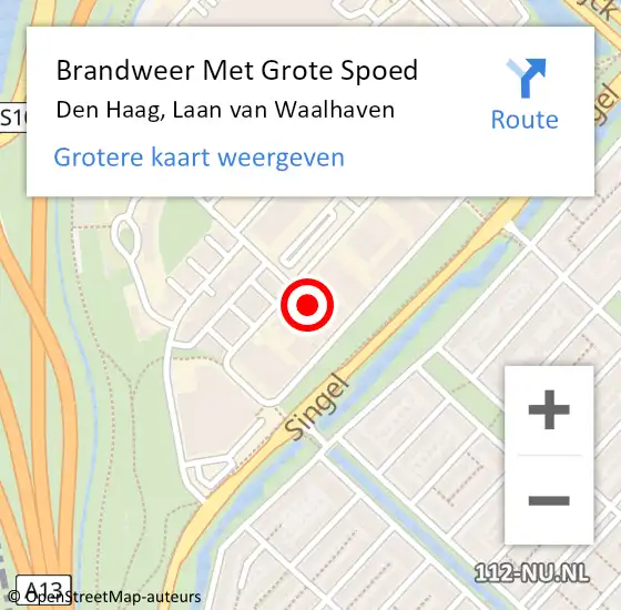 Locatie op kaart van de 112 melding: Brandweer Met Grote Spoed Naar Den Haag, Laan van Waalhaven op 18 september 2024 03:10