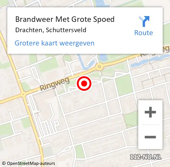 Locatie op kaart van de 112 melding: Brandweer Met Grote Spoed Naar Drachten, Schuttersveld op 18 september 2024 03:34