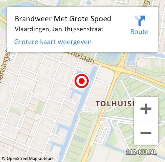 Locatie op kaart van de 112 melding: Brandweer Met Grote Spoed Naar Vlaardingen, Jan Thijssenstraat op 18 september 2024 04:05