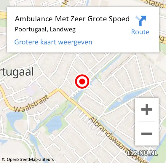 Locatie op kaart van de 112 melding: Ambulance Met Zeer Grote Spoed Naar Poortugaal, Landweg op 18 september 2024 06:22