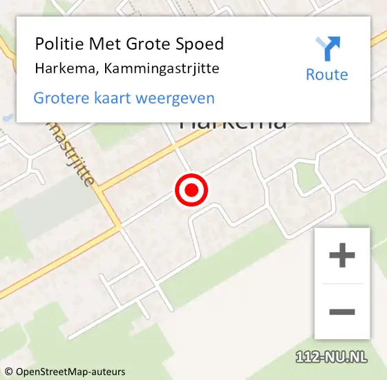 Locatie op kaart van de 112 melding: Politie Met Grote Spoed Naar Petten, Kammingastrjitte op 18 september 2024 07:04