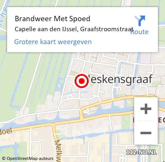 Locatie op kaart van de 112 melding: Brandweer Met Spoed Naar Capelle aan den IJssel, Graafstroomstraat op 18 september 2024 07:07