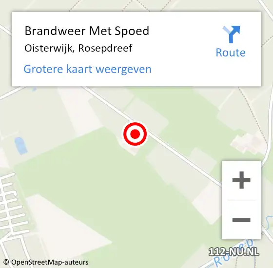 Locatie op kaart van de 112 melding: Brandweer Met Spoed Naar Oisterwijk, Rosepdreef op 18 september 2024 07:56