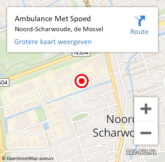 Locatie op kaart van de 112 melding: Ambulance Met Spoed Naar Noord-Scharwoude, de Mossel op 18 september 2024 08:06