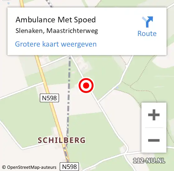 Locatie op kaart van de 112 melding: Ambulance Met Spoed Naar Slenaken, Maastrichterweg op 20 oktober 2014 14:14