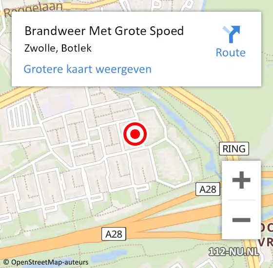 Locatie op kaart van de 112 melding: Brandweer Met Grote Spoed Naar Zwolle, Botlek op 18 september 2024 09:38