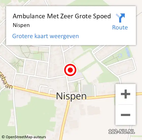 Locatie op kaart van de 112 melding: Ambulance Met Zeer Grote Spoed Naar Nispen op 18 september 2024 09:56