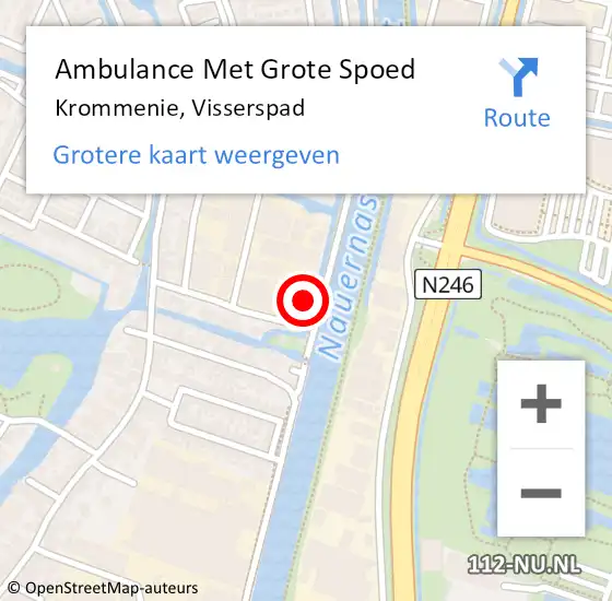 Locatie op kaart van de 112 melding: Ambulance Met Grote Spoed Naar Krommenie, Visserspad op 18 september 2024 10:20