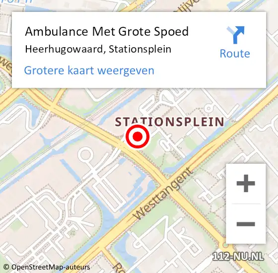 Locatie op kaart van de 112 melding: Ambulance Met Grote Spoed Naar Heerhugowaard, Stationsplein op 18 september 2024 10:46