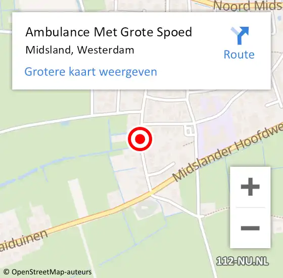 Locatie op kaart van de 112 melding: Ambulance Met Grote Spoed Naar Midsland, Westerdam op 20 oktober 2014 14:31