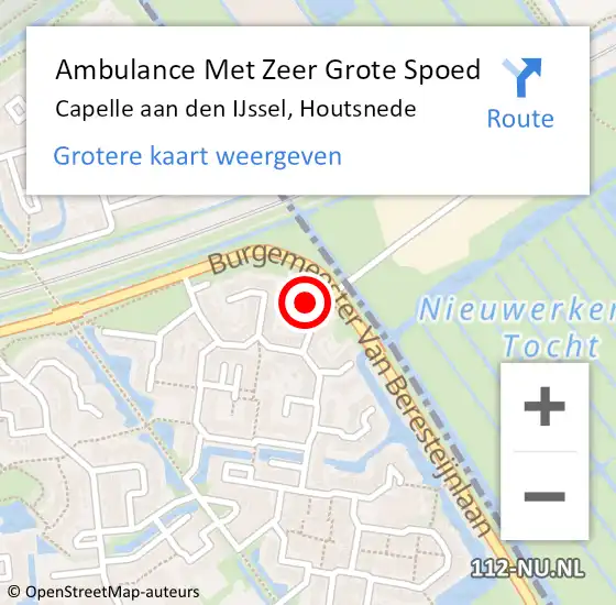 Locatie op kaart van de 112 melding: Ambulance Met Zeer Grote Spoed Naar Capelle aan den IJssel, Houtsnede op 18 september 2024 11:44