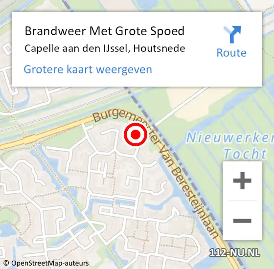 Locatie op kaart van de 112 melding: Brandweer Met Grote Spoed Naar Capelle aan den IJssel, Houtsnede op 18 september 2024 11:44