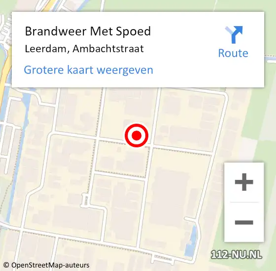 Locatie op kaart van de 112 melding: Brandweer Met Spoed Naar Leerdam, Ambachtstraat op 18 september 2024 12:09