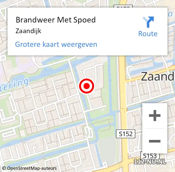 Locatie op kaart van de 112 melding: Brandweer Met Spoed Naar Zaandijk op 18 september 2024 12:22