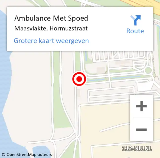 Locatie op kaart van de 112 melding: Ambulance Met Spoed Naar Maasvlakte, Hormuzstraat op 18 september 2024 12:34