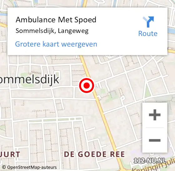 Locatie op kaart van de 112 melding: Ambulance Met Spoed Naar Sommelsdijk, Langeweg op 18 september 2024 12:35