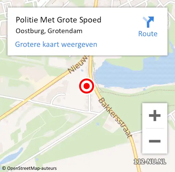 Locatie op kaart van de 112 melding: Politie Met Grote Spoed Naar Oostburg, Grotendam op 18 september 2024 13:05