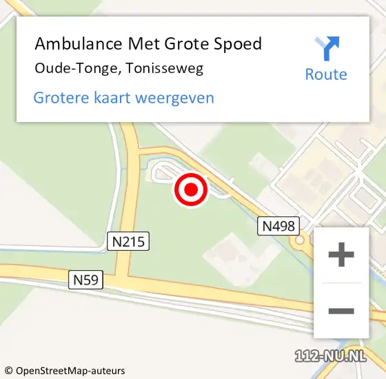 Locatie op kaart van de 112 melding: Ambulance Met Grote Spoed Naar Oude-Tonge, Tonisseweg op 18 september 2024 13:13