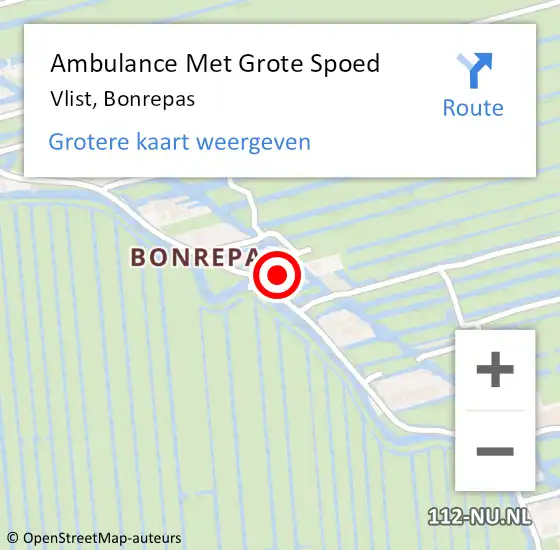 Locatie op kaart van de 112 melding: Ambulance Met Grote Spoed Naar Vlist, Bonrepas op 18 september 2024 13:45