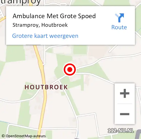 Locatie op kaart van de 112 melding: Ambulance Met Grote Spoed Naar Stramproy, Houtbroek op 18 september 2024 14:46