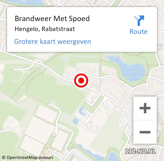 Locatie op kaart van de 112 melding: Brandweer Met Spoed Naar Hengelo, Rabatstraat op 18 september 2024 15:02