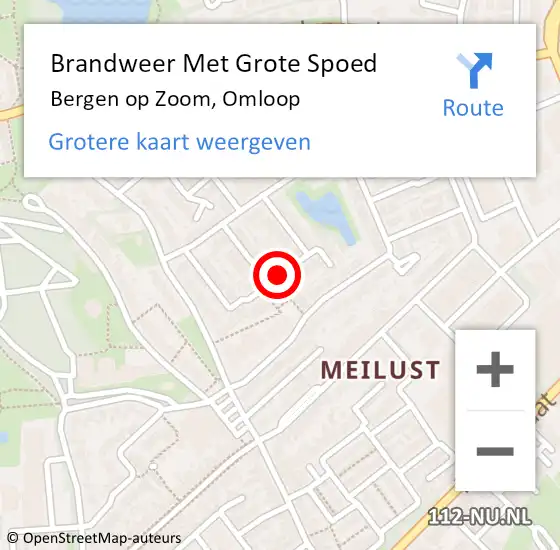 Locatie op kaart van de 112 melding: Brandweer Met Grote Spoed Naar Bergen op Zoom, Omloop op 18 september 2024 15:05