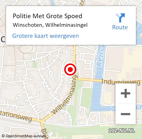 Locatie op kaart van de 112 melding: Politie Met Grote Spoed Naar Winschoten, Wilhelminasingel op 18 september 2024 15:18