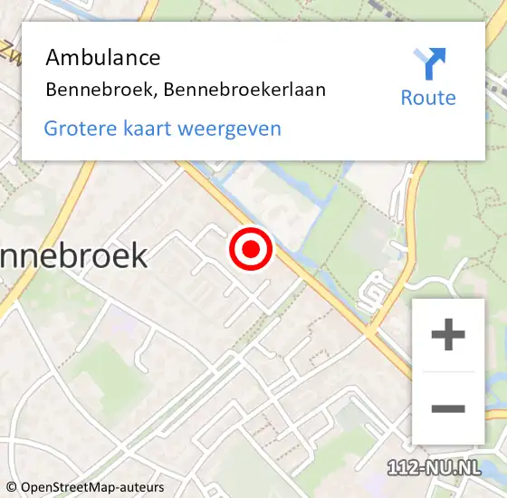 Locatie op kaart van de 112 melding: Ambulance Bennebroek, Bennebroekerlaan op 18 september 2024 15:28