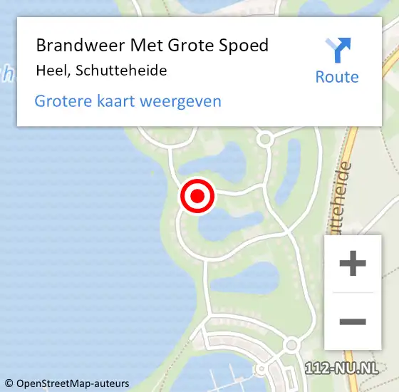 Locatie op kaart van de 112 melding: Brandweer Met Grote Spoed Naar Heel, Schutteheide op 18 september 2024 15:35