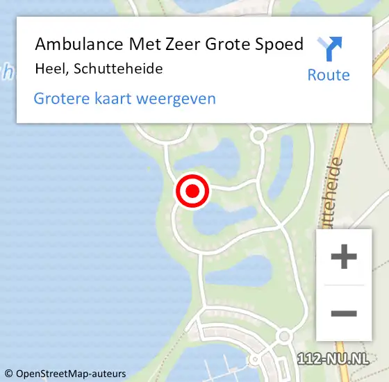 Locatie op kaart van de 112 melding: Ambulance Met Zeer Grote Spoed Naar Heel, Schutteheide op 18 september 2024 15:35