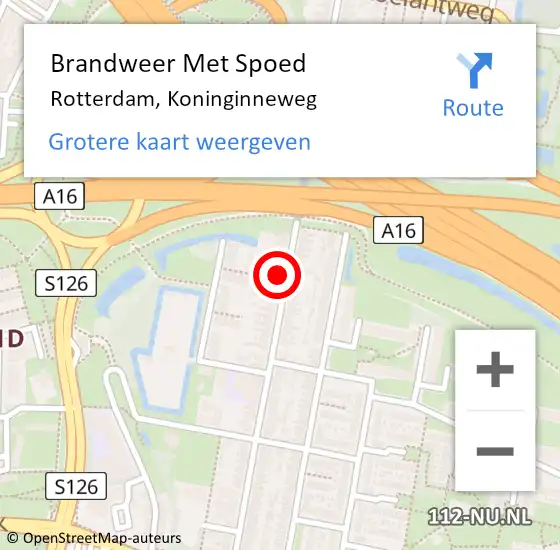 Locatie op kaart van de 112 melding: Brandweer Met Spoed Naar Rotterdam, Koninginneweg op 18 september 2024 15:38