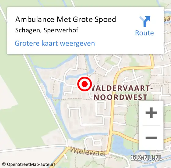 Locatie op kaart van de 112 melding: Ambulance Met Grote Spoed Naar Schagen, Sperwerhof op 18 september 2024 16:09